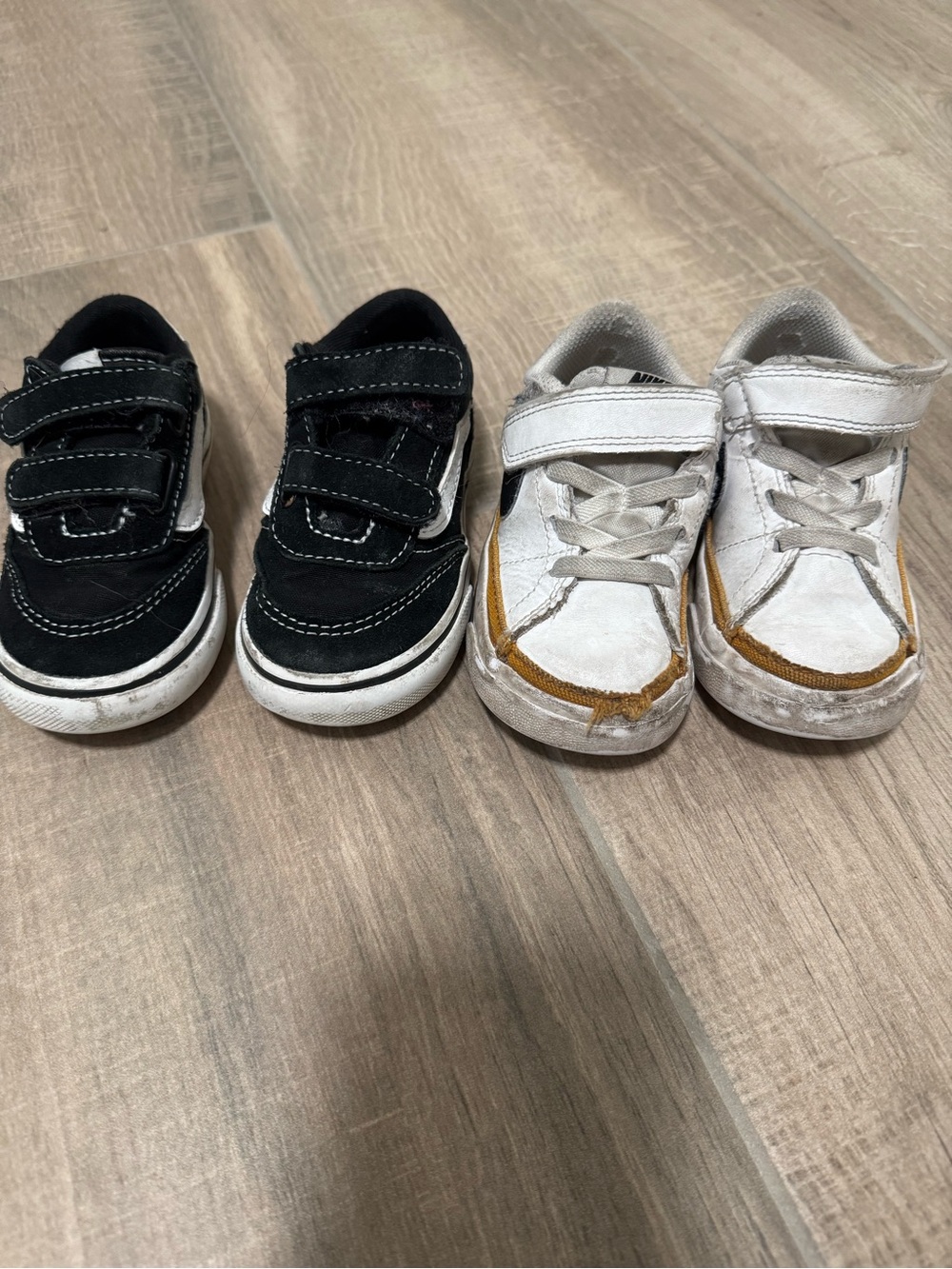 Nike and Vans Toddler Black and White Sneakers Bundle